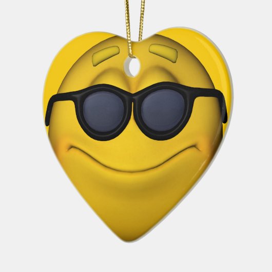 Emoticon met zonnebril keramisch ornament (Links)