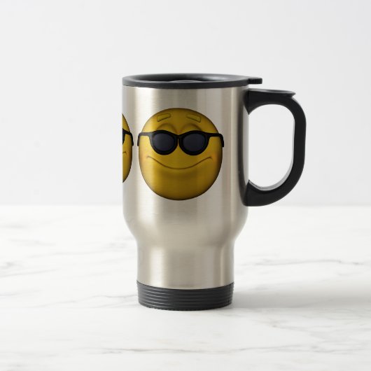 Emoticon Met Zonnebril Reisbeker (Rechts)