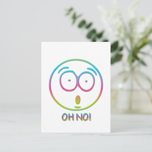 Emoticon "Oh nee!" Briefkaart (Staand voorkant)