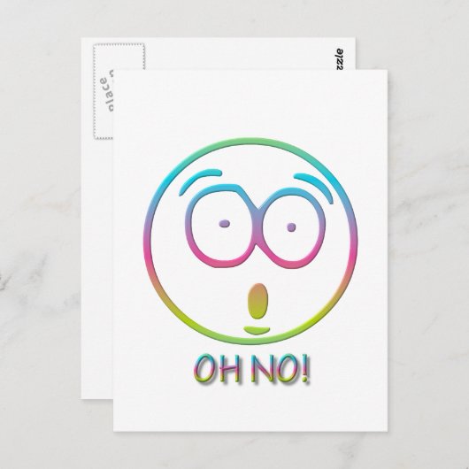 Emoticon "Oh nee!" Briefkaart (Voorkant / Achterkant)