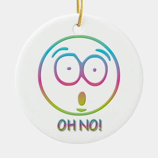 Emoticon "Oh nee!" Keramisch Ornament (Voorkant)
