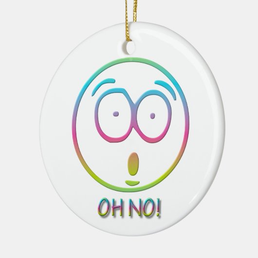 Emoticon "Oh nee!" Keramisch Ornament (Links)