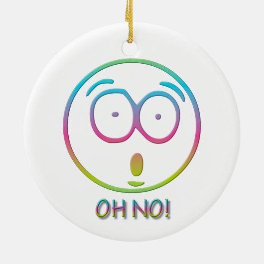 Emoticon "Oh nee!" Keramisch Ornament (Achterkant)