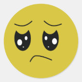 emoticon ongelukkig ronde sticker (Voorkant)