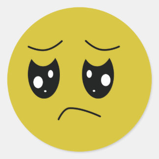 emoticon ongelukkig ronde sticker