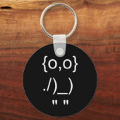 Emoticon Owl ASCII Text Art Sleutelhanger (Voorkant)