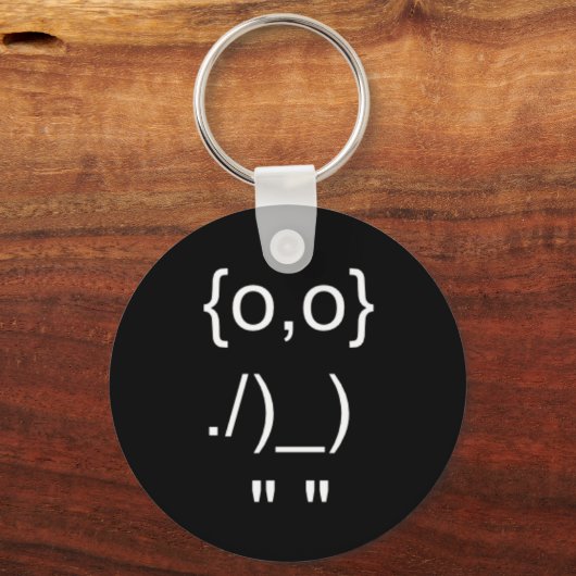 Emoticon Owl ASCII Text Art Sleutelhanger (Voorkant)