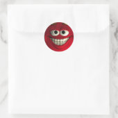 Emoticon Rood Ronde Sticker (Tas)