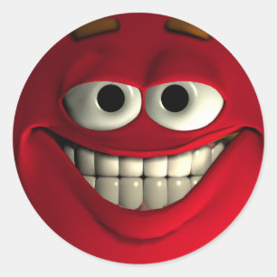 Emoticon Rood Ronde Sticker