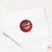 Emoticon Rood Ronde Sticker (Envelop)