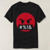 Emoticon Serious Face met symbolen die de mond bed T-shirt (Design voorkant)