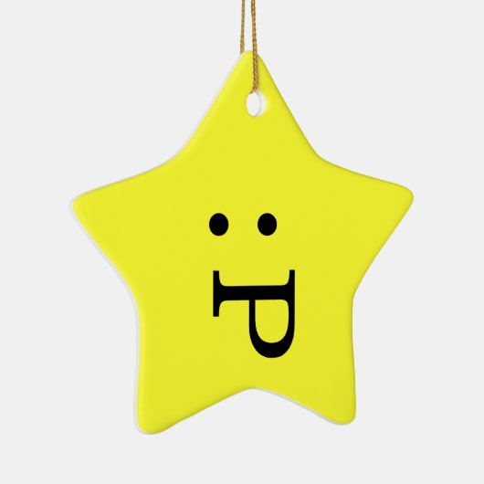 Emoticon Star Ornament - Tongue Stikken uit (Rechts)