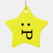 Emoticon Star Ornament - Tongue Stikken uit (Voorkant)
