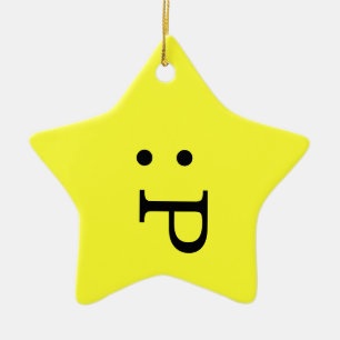 Emoticon Star Ornament - Tongue Stikken uit
