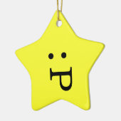 Emoticon Star Ornament - Tongue Stikken uit (Links)