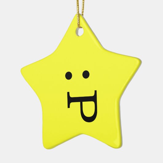 Emoticon Star Ornament - Tongue Stikken uit (Links)
