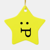 Emoticon Star Ornament - Tongue Stikken uit (Achterkant)
