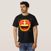 Emoticon Star Struck Star Eyes Glimlachend Gezicht T-shirt (Voorkant volledig)