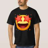 Emoticon Star Struck Star Eyes Glimlachend Gezicht T-shirt (Voorkant)