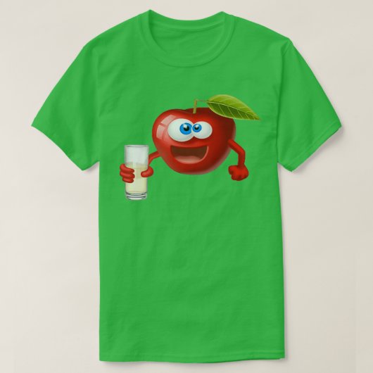 Emoticon van een appel met schattige vruchten t-shirt (Design voorkant)
