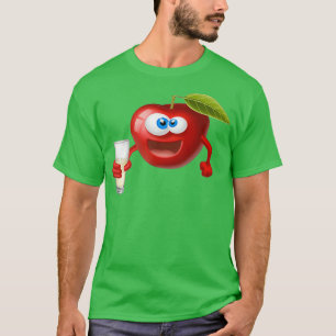Emoticon van een appel met schattige vruchten t-shirt