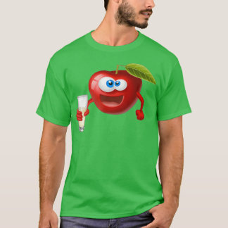 Emoticon van een appel met schattige vruchten t-shirt
