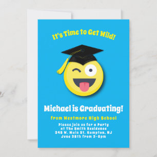 Emoticon Wild Face Cute Graduation Party Kaart
