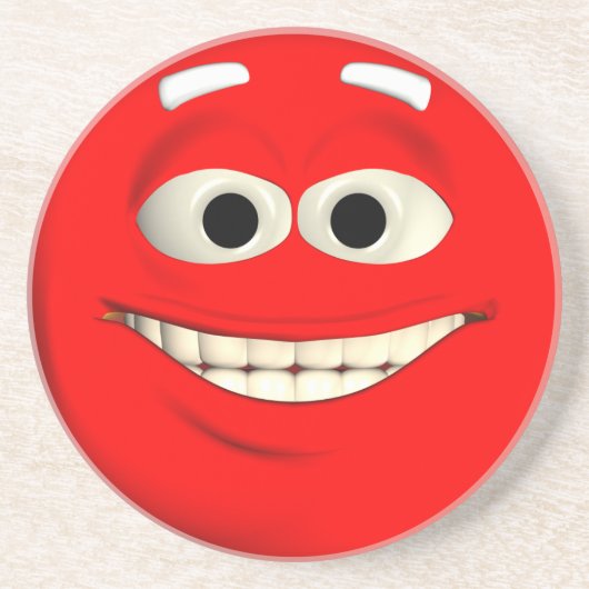 Emoticon Zandsteen Onderzetter (Voorkant)