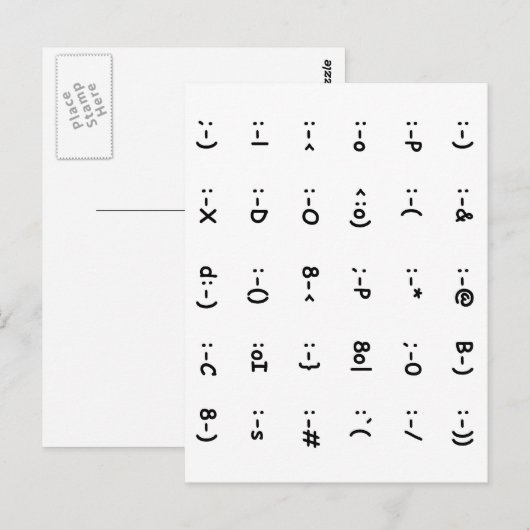 Emoticons Briefkaart (Voorkant / Achterkant)