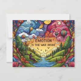 EMOTIEOORLOG BINNEN BRIEFKAART