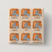 EMOTIES - BLAUW VIERKANTE BUTTON 5,1 CM (Voorkant)