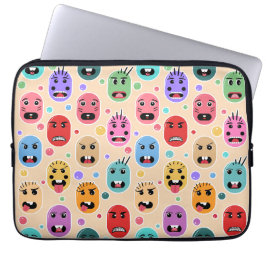 Emoties kleurige gezichten laptop sleeve