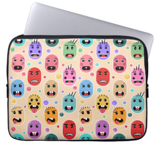 Emoties kleurige gezichten laptop sleeve