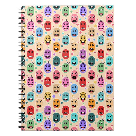 Emoties kleurige gezichten notitieboek (Voorkant)