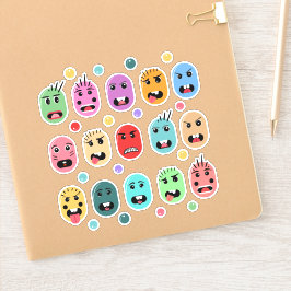 Emoties kleurige gezichten sticker