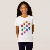 Emoties kleurige gezichten t-shirt (Voorkant volledig)