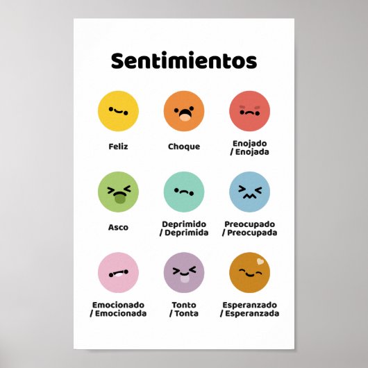 Emoties leren (in het Spaans) Poster (Voorkant)