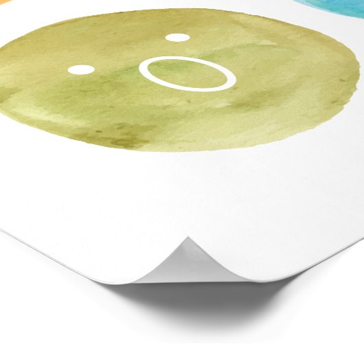 Emoties waterverf kunstkleerkleurige speelruimte poster (Hoek)