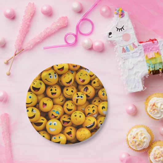 "Emotiespectrum: Uniek ontwerp in emoji-stijl" Papieren Bordje (Feest)