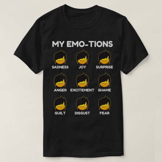 Emotion Emoticon Inspired Emo Feelings Related Emo T-shirt (Design voorkant)