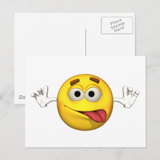 Emotion Guy - Tongue Out Briefkaart (Voorkant / Achterkant)