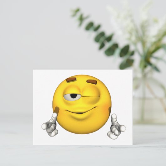 Emotion Guy - Wink Briefkaart (Staand voorkant)