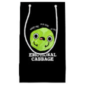 Emotional Cabbage Funny Veggie Pun Dark BG Klein Cadeauzakje (Voorkant)