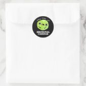 Emotional Cabbage Funny Veggie Pun Dark BG Ronde Sticker (Tas)