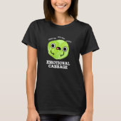 Emotional Cabbage Funny Veggie Pun Dark BG T-shirt (Voorkant)