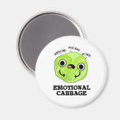 Emotional Cabbage Funny Veggie Pun Magneet (Voorkant / Achterkant)