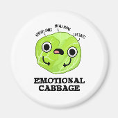 Emotional Cabbage Funny Veggie Pun Magneet (Voorkant)