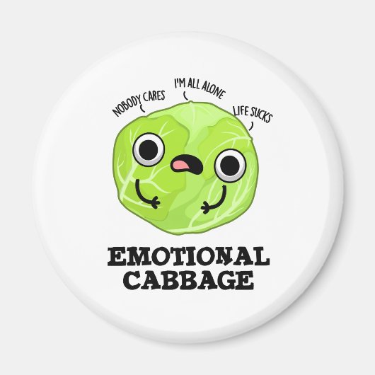 Emotional Cabbage Funny Veggie Pun Magneet (Voorkant)