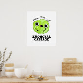 Emotional Cabbage Funny Veggie Pun Poster (Keuken)