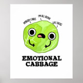 Emotional Cabbage Funny Veggie Pun Poster (Voorkant)